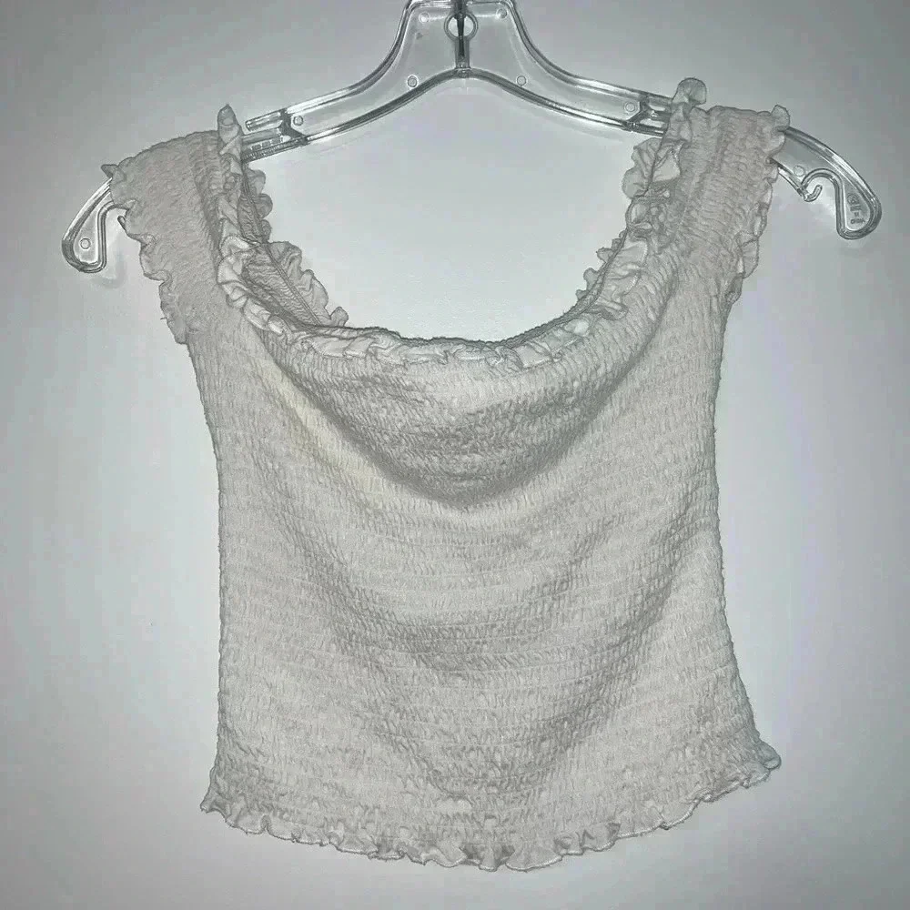 Mind Code Off The Shoulder Crop Top - Picture 2 of 3